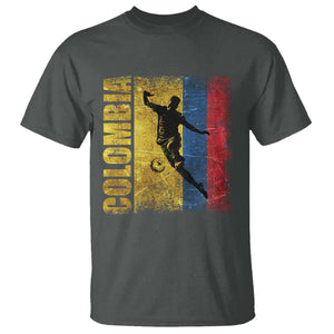 Colombia Football T Shirt Futbol Player Kick Soccer Lover Colombian Flag TS02 Dark Heather Print Your Wear