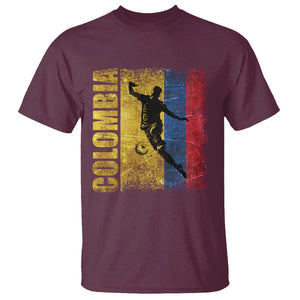 Colombia Football T Shirt Futbol Player Kick Soccer Lover Colombian Flag TS02 Maroon Print Your Wear