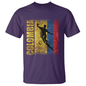 Colombia Football T Shirt Futbol Player Kick Soccer Lover Colombian Flag TS02 Purple Print Your Wear