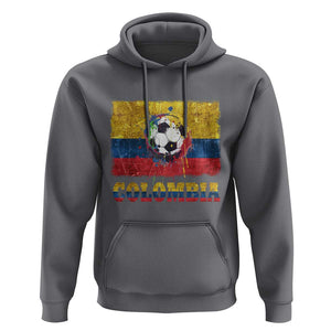 Colombia Football Hoodie Futbol Soccer Colombian Flag Retro Vintage TS02 Charcoal Print Your Wear