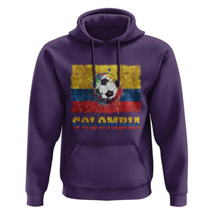 Colombia Football Hoodie Futbol Soccer Colombian Flag Retro Vintage TS02 Purple Print Your Wear