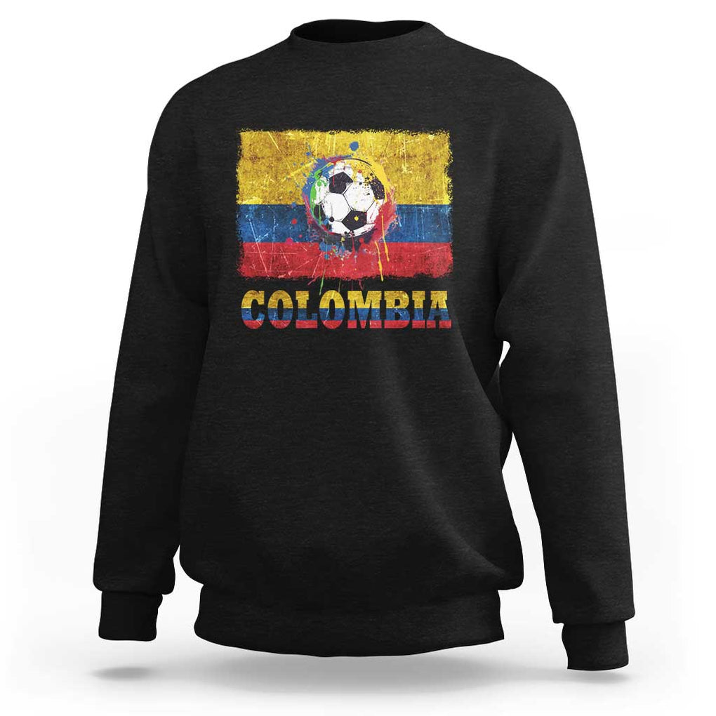 Colombia Football Sweatshirt Futbol Soccer Colombian Flag Retro Vintage TS02 Black Print Your Wear