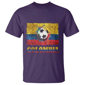 Colombia Football T Shirt Futbol Soccer Colombian Flag Retro Vintage TS02 Purple Print Your Wear