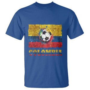 Colombia Football T Shirt Futbol Soccer Colombian Flag Retro Vintage TS02 Royal Blue Print Your Wear