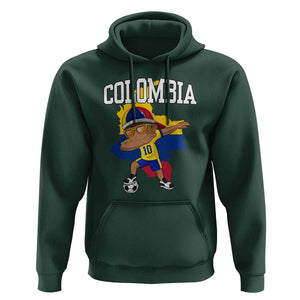 Colombia Football Hoodie Colombian Dabbing Futbol Boy TS02 Dark Forest Green Print Your Wear