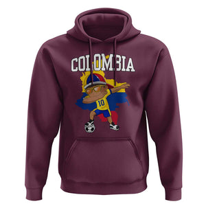 Colombia Football Hoodie Colombian Dabbing Futbol Boy TS02 Maroon Print Your Wear