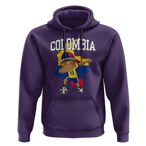 Colombia Football Hoodie Colombian Dabbing Futbol Boy TS02 Purple Print Your Wear