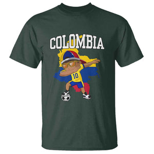 Colombia Football T Shirt Colombian Dabbing Futbol Boy TS02 Dark Forest Green Print Your Wear