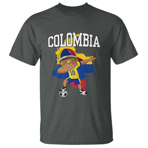 Colombia Football T Shirt Colombian Dabbing Futbol Boy TS02 Dark Heather Print Your Wear