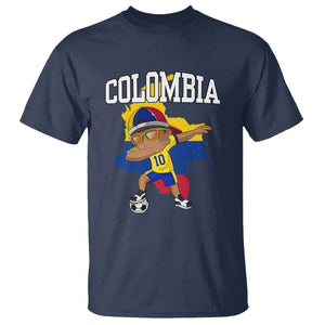 Colombia Football T Shirt Colombian Dabbing Futbol Boy TS02 Navy Print Your Wear