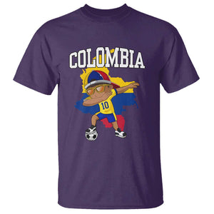 Colombia Football T Shirt Colombian Dabbing Futbol Boy TS02 Purple Print Your Wear