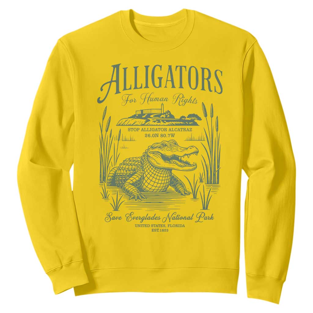 Alligators for Human Rights Sweatshirt Save Everglades Alcatraz TS02 Daisy Print Your Wear