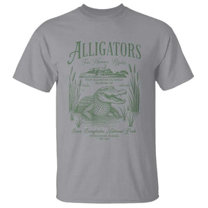 Alligators for Human Rights T Shirt Save Everglades Alcatraz TS02 Sport Gray Print Your Wear