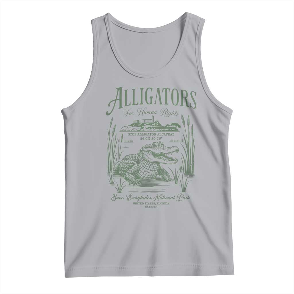 Alligators for Human Rights Tank Top Save Everglades Alcatraz TS02 Athletic Heather Print Your Wear