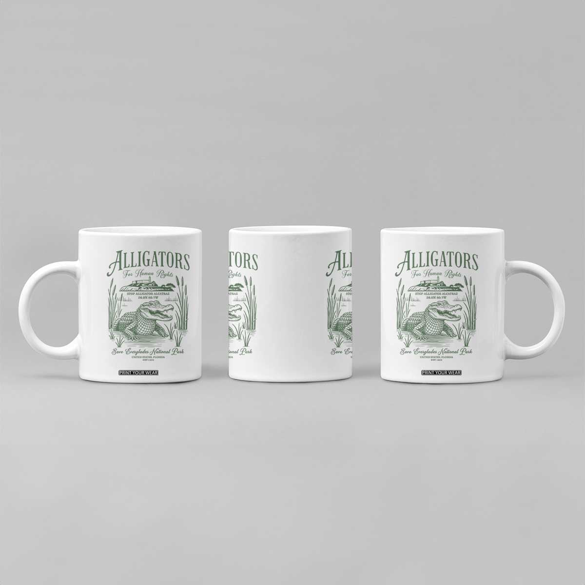 Alligators for Human Rights Coffee Mug Save Everglades Alcatraz TS02 Print Your Wear