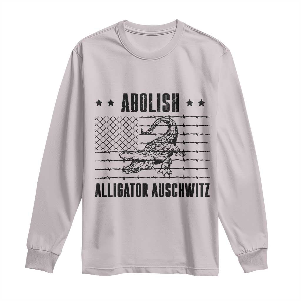 Abolish Alligator Prison Long Sleeve Shirt Stop Alcatraz Sace Everglades TS02 Ice Gray Print Your Wear