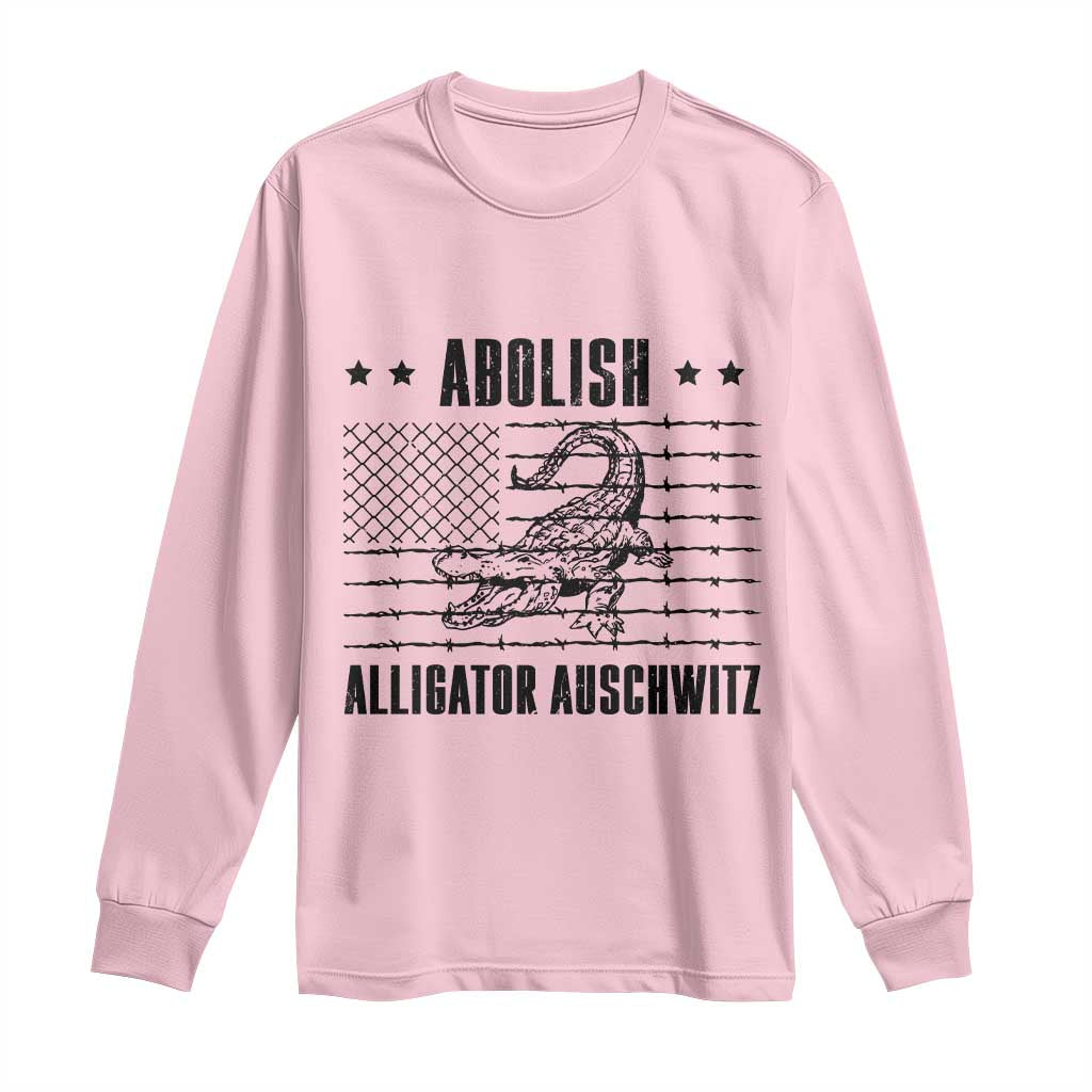 Abolish Alligator Prison Long Sleeve Shirt Stop Alcatraz Sace Everglades TS02 Light Pink Print Your Wear