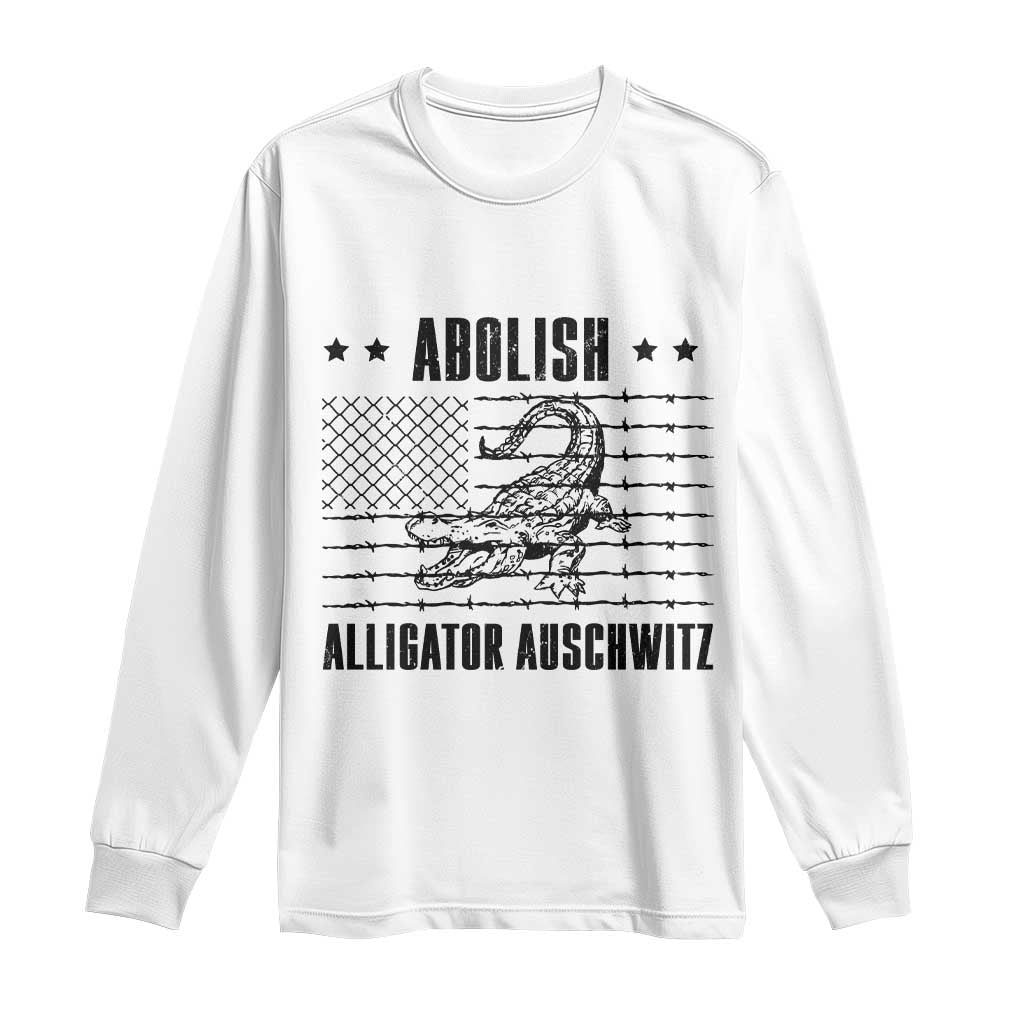 Abolish Alligator Prison Long Sleeve Shirt Stop Alcatraz Sace Everglades TS02 White Print Your Wear