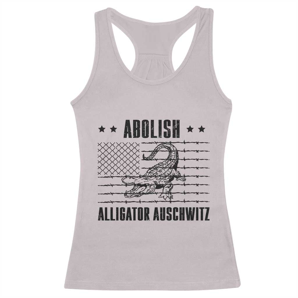 Abolish Alligator Prison Racerback Tank Top Stop Alcatraz Sace Everglades TS02 Ice Gray Print Your Wear