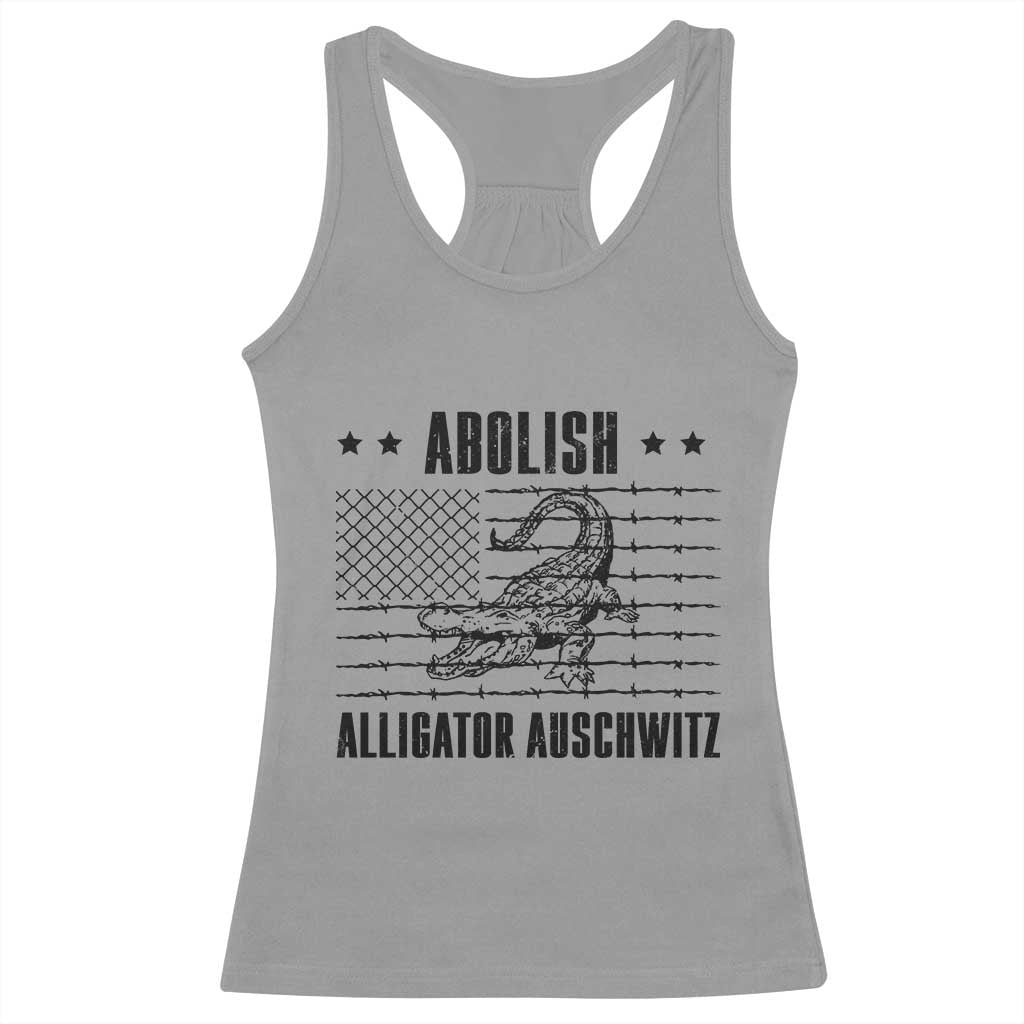 Abolish Alligator Prison Racerback Tank Top Stop Alcatraz Sace Everglades TS02 Sport Gray Print Your Wear