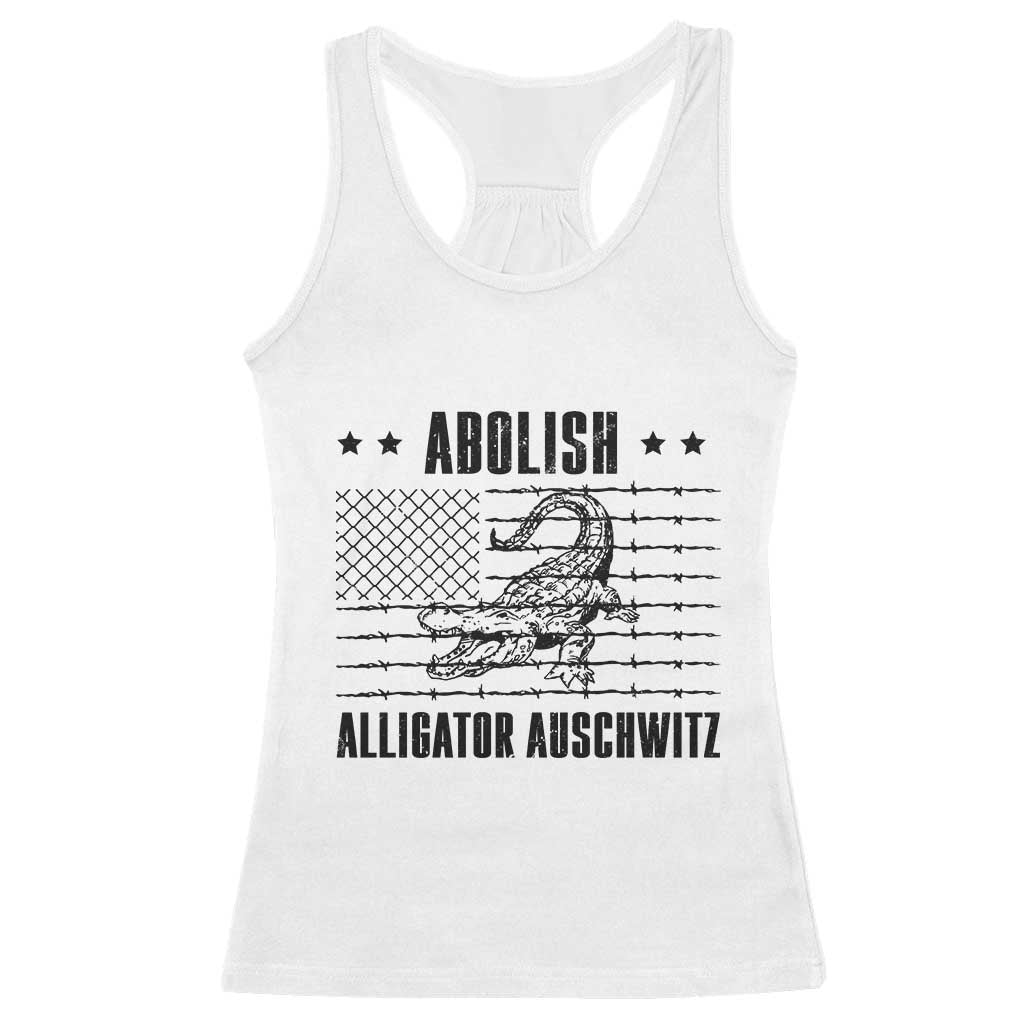 Abolish Alligator Prison Racerback Tank Top Stop Alcatraz Sace Everglades TS02 White Print Your Wear
