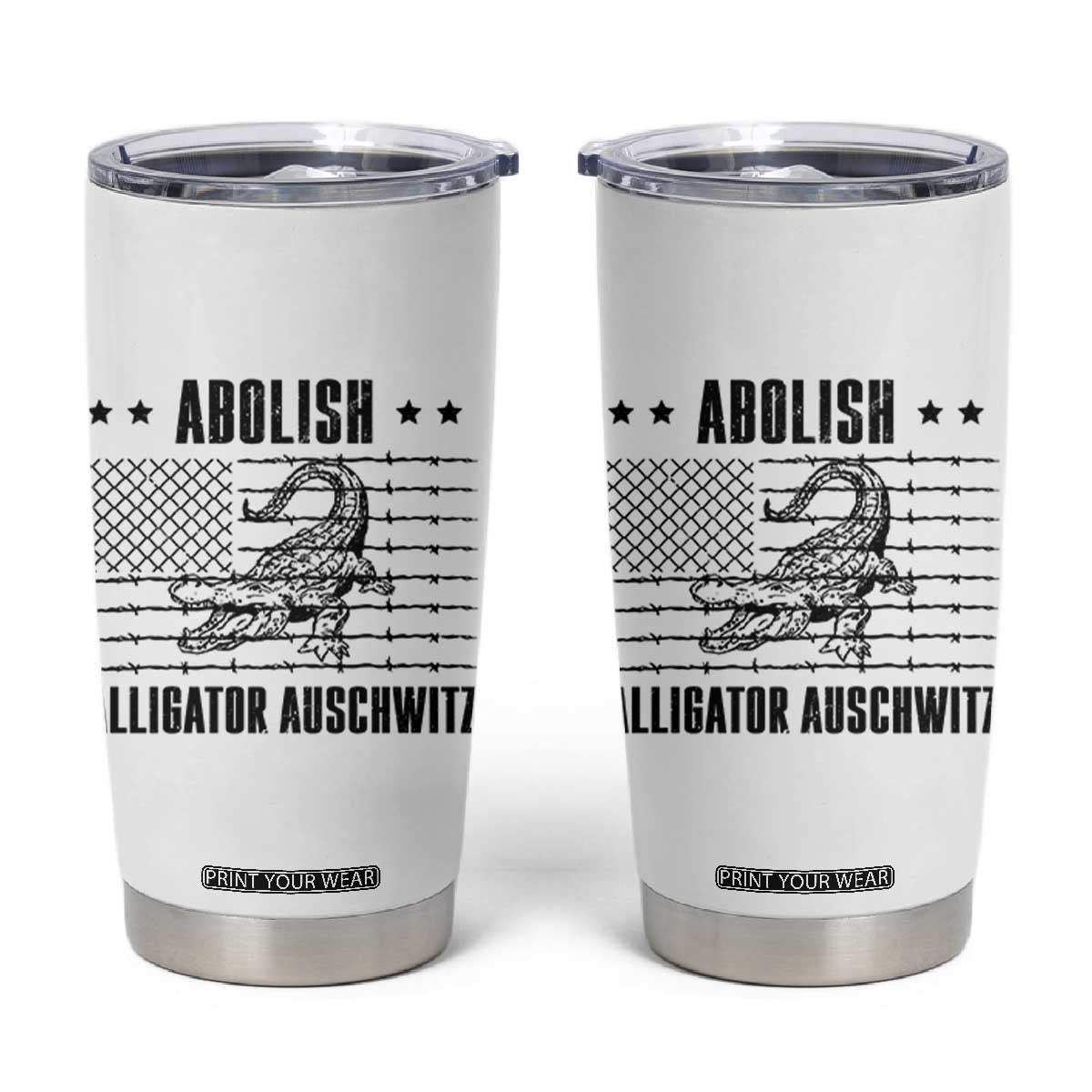 Abolish Alligator Prison Tumbler Cup Stop Alcatraz Sace Everglades TS02 White Print Your Wear