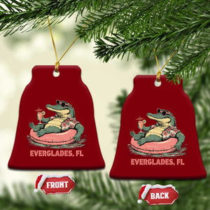 Funny Tropical Alligator Ceramic Ornament Everglades Florida FL Summer Vibe TS02 Print Your Wear