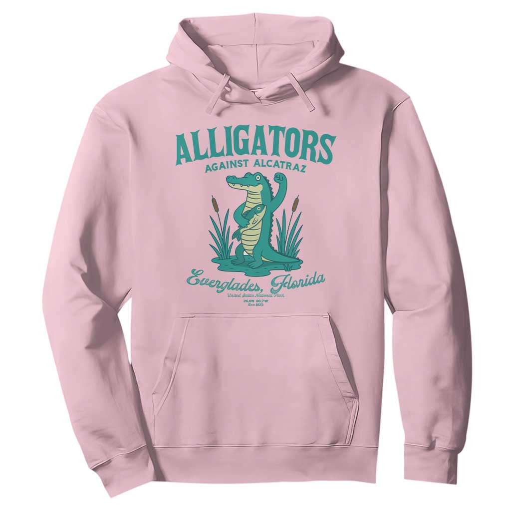 Alligators Against Alcatraz Hoodie Everglades Florida for Human Rights TS02 Light Pink Print Your Wear