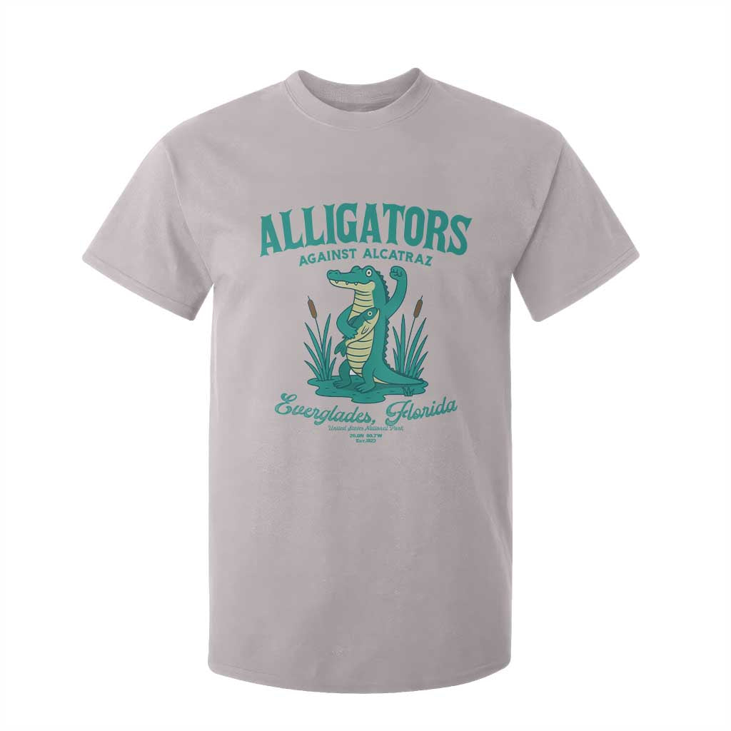 Alligators Against Alcatraz T Shirt For Kid Everglades Florida for Human Rights TS02 Ice Gray Print Your Wear