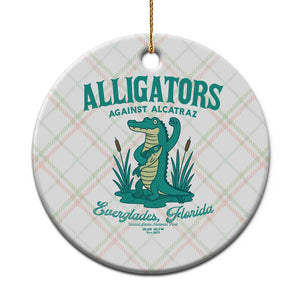 Alligators Against Alcatraz Ceramic Ornament Everglades Florida for Human Rights TS02 1pc Christmas Plaid Print Your Wear