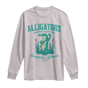 Alligators Against Alcatraz Long Sleeve Shirt Everglades Florida for Human Rights TS02 Ice Gray Print Your Wear