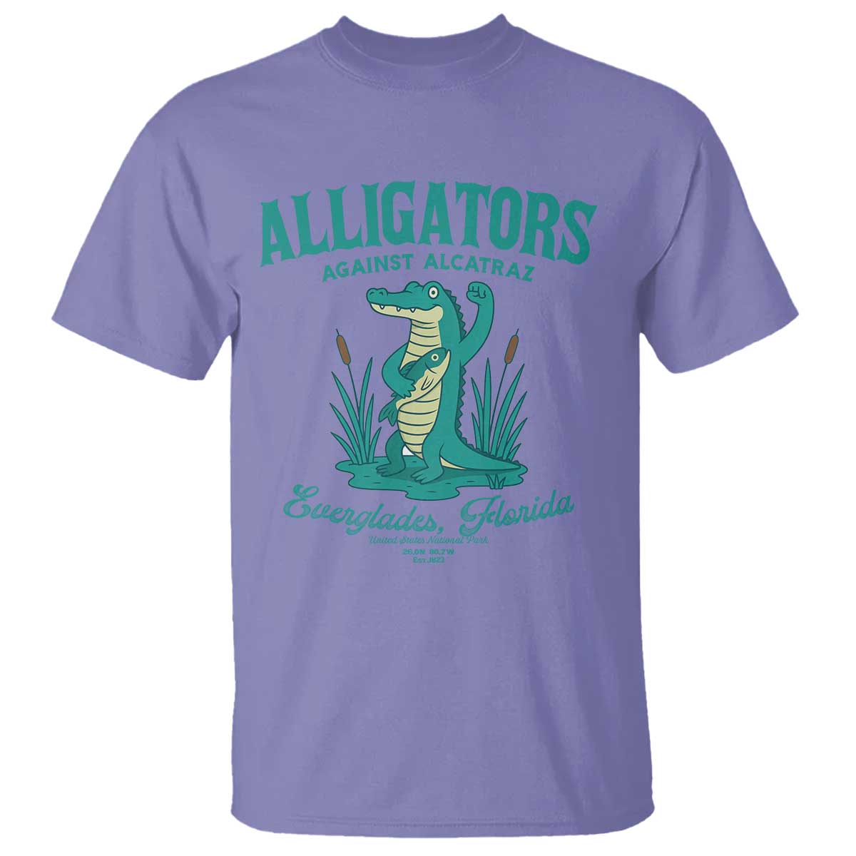 Alligators Against Alcatraz T Shirt Everglades Florida for Human Rights TS02 Violet Print Your Wear