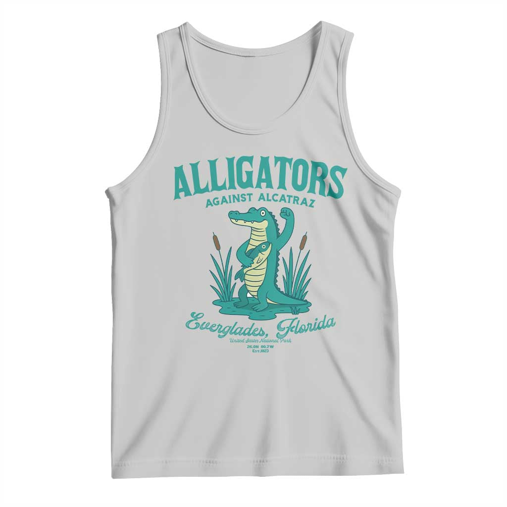 Alligators Against Alcatraz Tank Top Everglades Florida for Human Rights TS02 Ash Print Your Wear