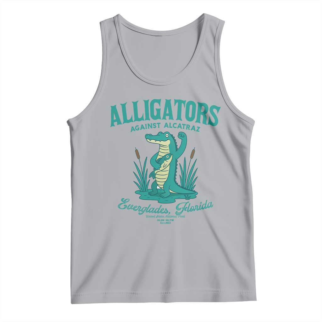 Alligators Against Alcatraz Tank Top Everglades Florida for Human Rights TS02 Athletic Heather Print Your Wear