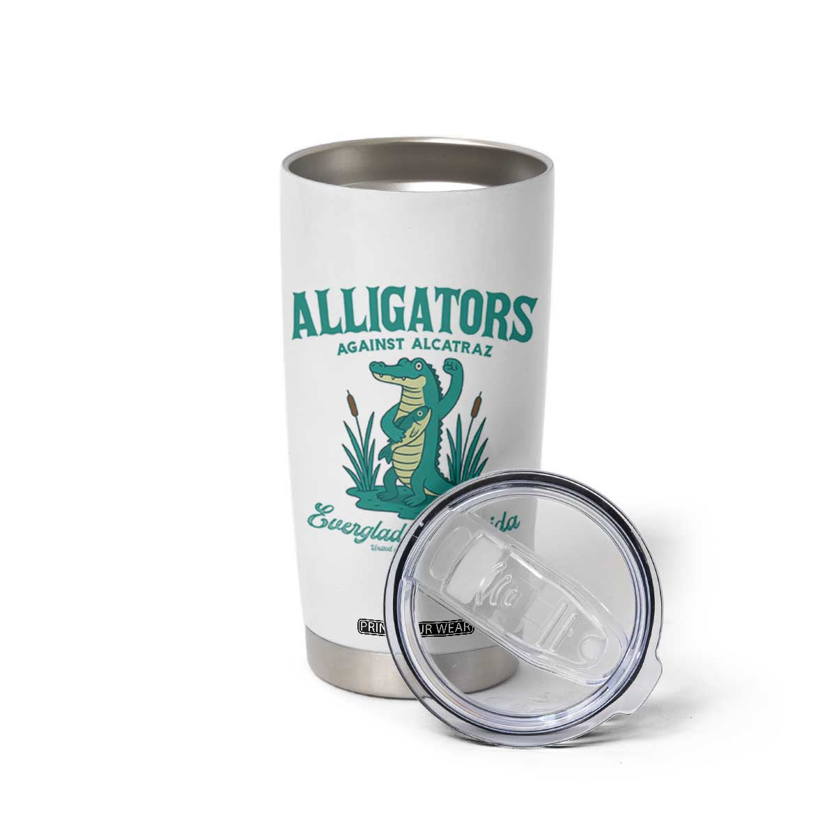 Alligators Against Alcatraz Tumbler Cup Everglades Florida for Human Rights TS02 Print Your Wear
