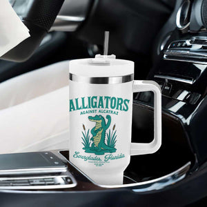 Alligators Against Alcatraz Tumbler With Handle Everglades Florida for Human Rights TS02 Print Your Wear