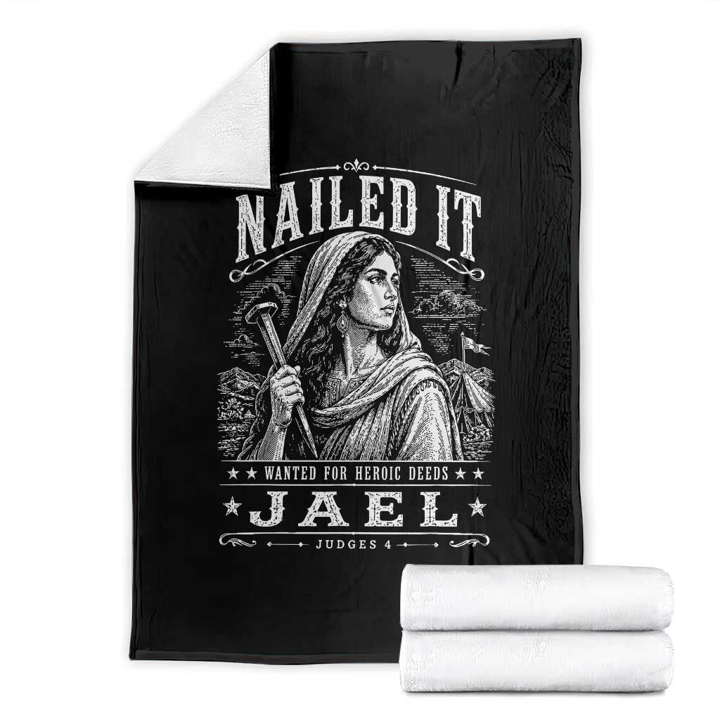 Nailed It Jael Judges 4 Old Testament Throw Blanket Funny Biblical Woodcut Christian Faith TS02 Black Print Your Wear