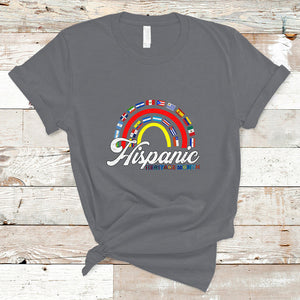 Hispanic Countries Flags Rainbow Hispanic Heritage Month T Shirt TS02 Charcoal Printyourwear