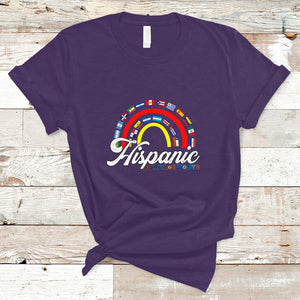 Hispanic Countries Flags Rainbow Hispanic Heritage Month T Shirt TS02 Purple Printyourwear