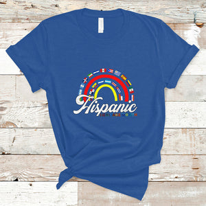 Hispanic Countries Flags Rainbow Hispanic Heritage Month T Shirt TS02 Royal Blue Printyourwear