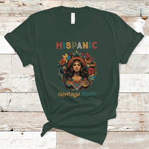 Hispanic Heritage Month Proud Hispanic Girl Women T Shirt TS02 Dark Forest Green Printyourwear