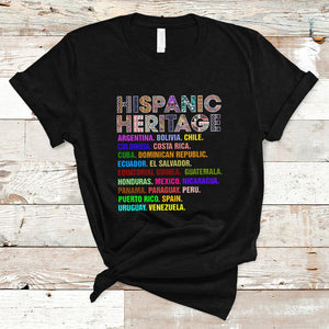 Hispanic Countries Proud To Be Hispanic Heritage Month T Shirt TS02 Black Printyourwear