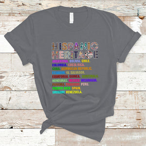 Hispanic Countries Proud To Be Hispanic Heritage Month T Shirt TS02 Charcoal Printyourwear