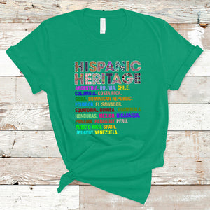 Hispanic Countries Proud To Be Hispanic Heritage Month T Shirt TS02 Irish Green Printyourwear