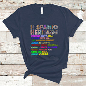 Hispanic Countries Proud To Be Hispanic Heritage Month T Shirt TS02 Navy Printyourwear