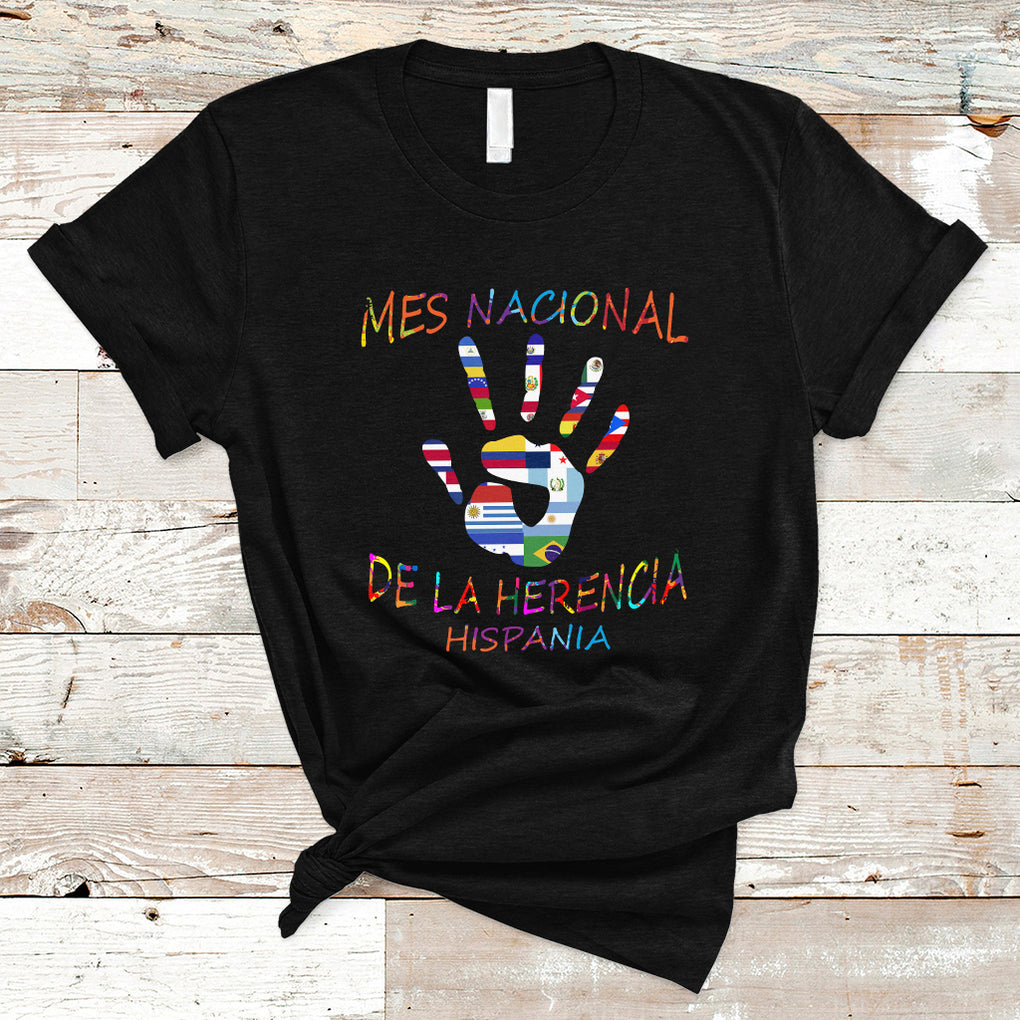 Mes Nacional De La Herencia Hispania Hispanic Heritage Month T Shirt TS02 Black Printyourwear