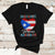 Puerto Rican Hispanic Heritage Boricua Puerto Rico Flag T Shirt TS02 Black Printyourwear