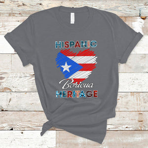 Puerto Rican Hispanic Heritage Boricua Puerto Rico Flag T Shirt TS02 Charcoal Printyourwear