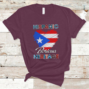 Puerto Rican Hispanic Heritage Boricua Puerto Rico Flag T Shirt TS02 Maroon Printyourwear