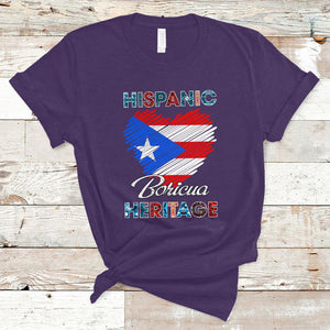 Puerto Rican Hispanic Heritage Boricua Puerto Rico Flag T Shirt TS02 Purple Printyourwear